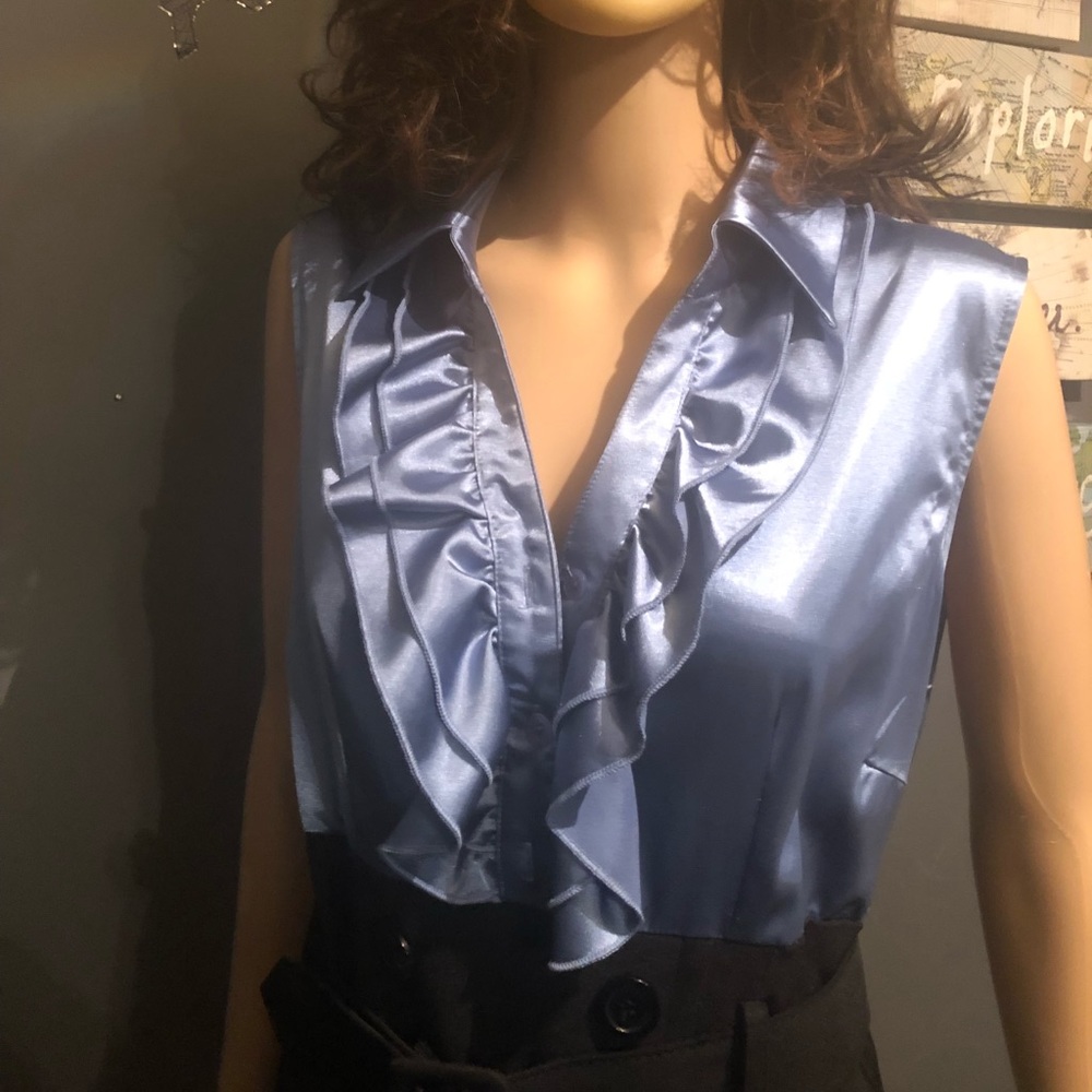 Blue and black dress